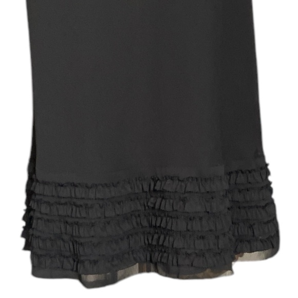 ANN TAYLOR LOFT Black Spaghetti Strap Ruffled Bottom Babydoll Mermaid Dress 10 - Picture 7 of 8